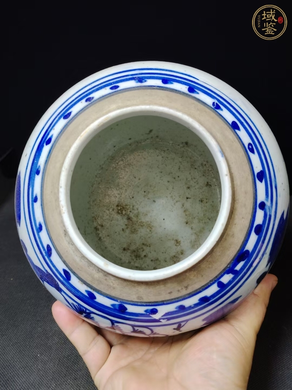 古玩陶瓷牡丹紋青花罐真品鑒賞圖