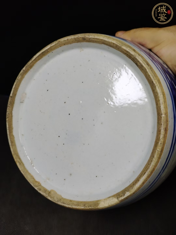 古玩陶瓷牡丹紋青花罐真品鑒賞圖