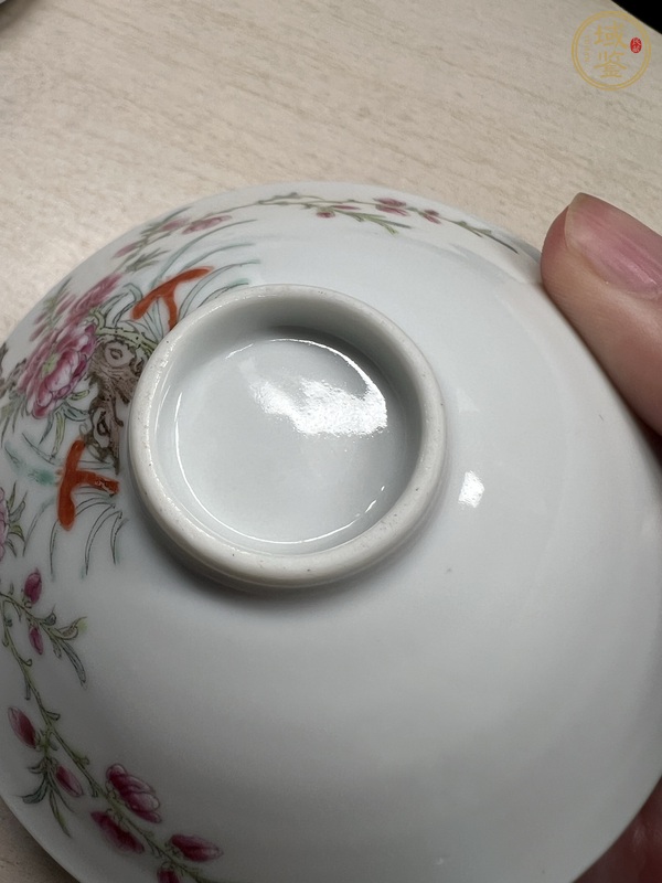 古玩陶瓷民國粉彩過枝花卉紋小碗真品鑒賞圖