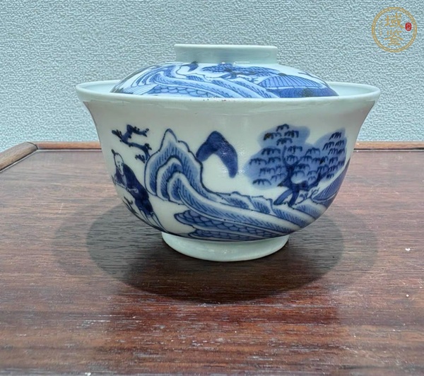 古玩陶瓷青花蓋碗真品鑒賞圖