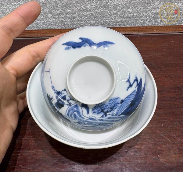 古玩陶瓷青花蓋碗真品鑒賞圖
