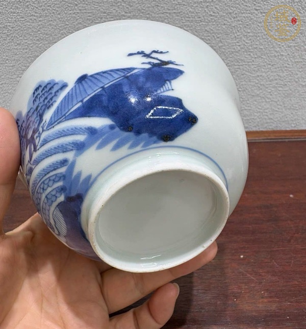 古玩陶瓷青花蓋碗真品鑒賞圖