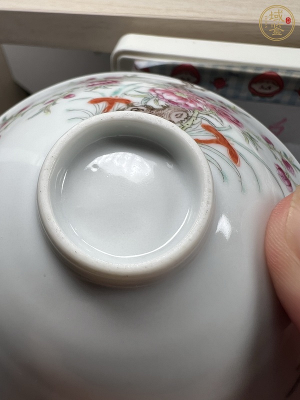 古玩陶瓷民國粉彩過枝花卉紋小碗真品鑒賞圖