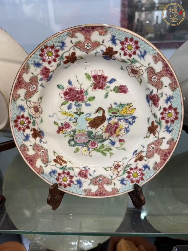 古玩雍正細路粉彩盤真品鑒賞圖