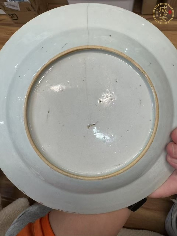 古玩陶瓷雍正細路粉彩盤真品鑒賞圖