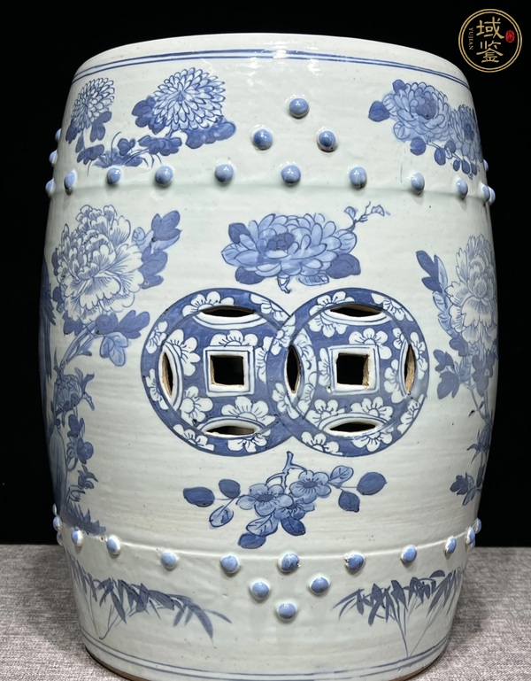古玩陶瓷青花花鳥(niǎo)紋繡墩兒真品鑒賞圖