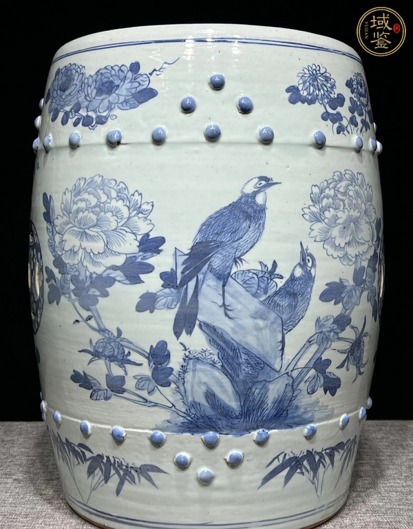 古玩陶瓷青花花鳥(niǎo)紋繡墩兒真品鑒賞圖