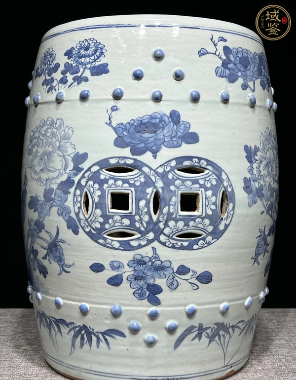 古玩陶瓷青花花鳥(niǎo)紋繡墩兒真品鑒賞圖