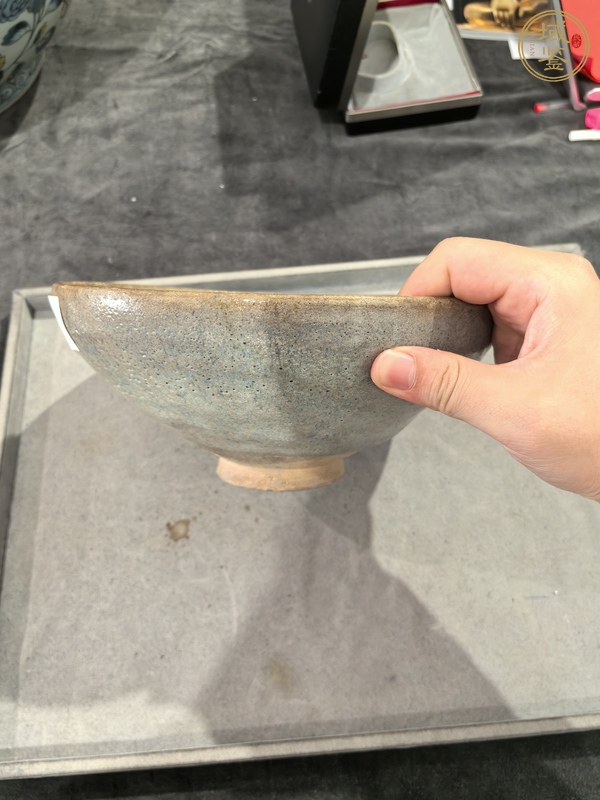 古玩陶瓷鈞窯天青釉大碗真品鑒賞圖