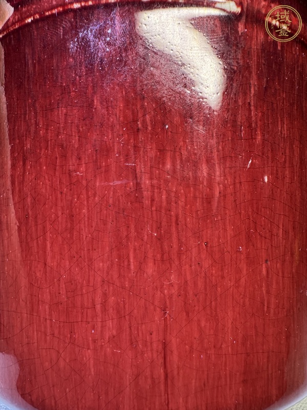古玩陶瓷窯變紅釉三足筒式香爐真品鑒賞圖