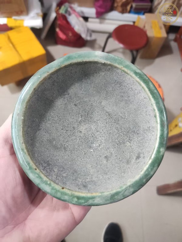 古玩陶瓷石灣綠釉水洗真品鑒賞圖