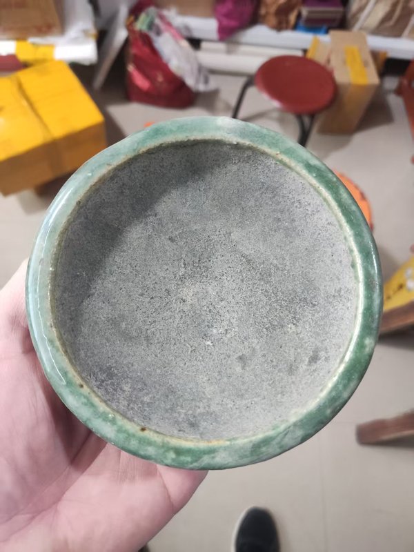 古玩轉賣清代石灣綠釉水洗拍賣，當前價格58元