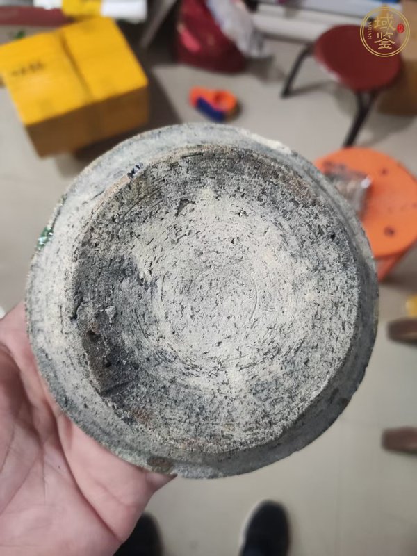 古玩陶瓷石灣綠釉水洗真品鑒賞圖