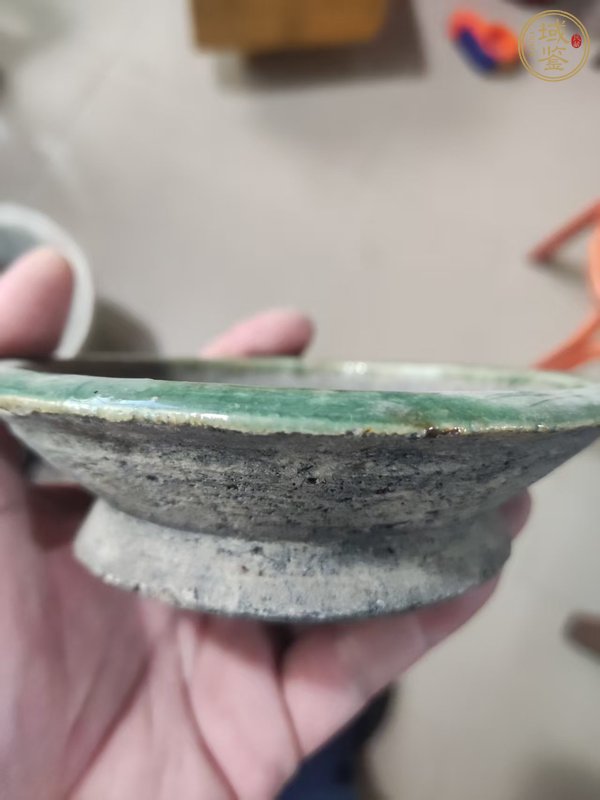 古玩陶瓷石灣綠釉水洗真品鑒賞圖
