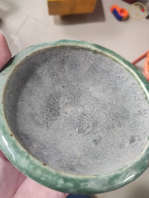 古玩陶瓷石灣綠釉水洗真品鑒賞圖