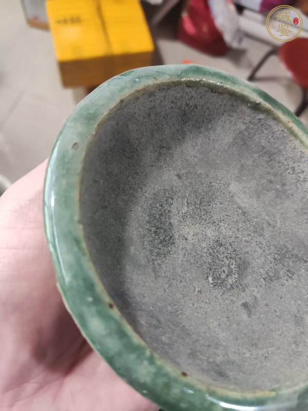 古玩陶瓷石灣綠釉水洗真品鑒賞圖