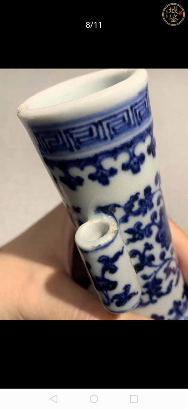 古玩陶瓷青花花卉紋雙耳瓶真品鑒賞圖