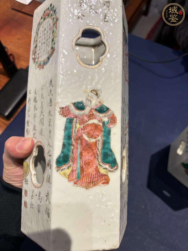 古玩粉彩無雙譜帽桶真品鑒賞圖
