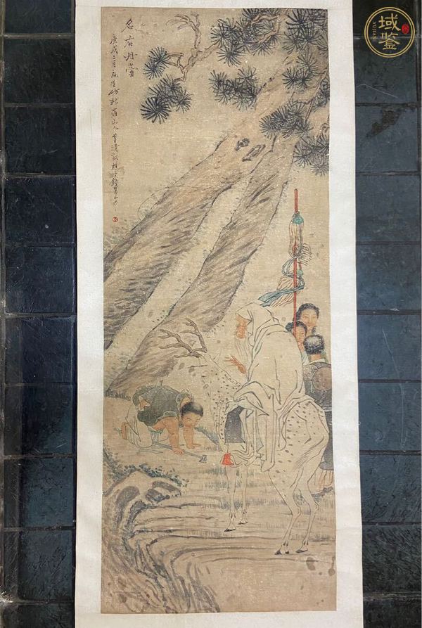 古玩字畫錢慧安款人物立軸真品鑒賞圖