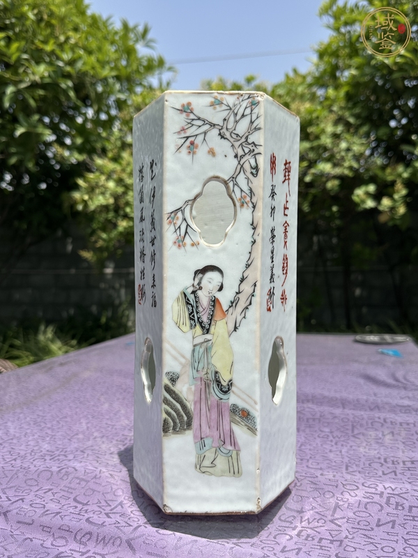 古玩陶瓷粉彩帽筒真品鑒賞圖