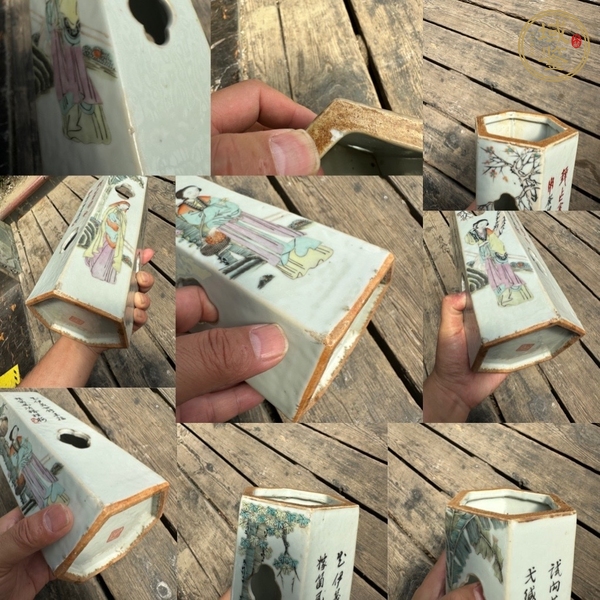 古玩陶瓷粉彩帽筒真品鑒賞圖