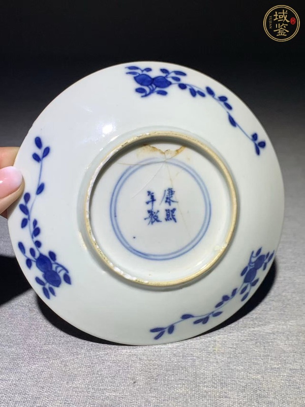 古玩陶瓷青花狩獵圖紋杯碟真品鑒賞圖