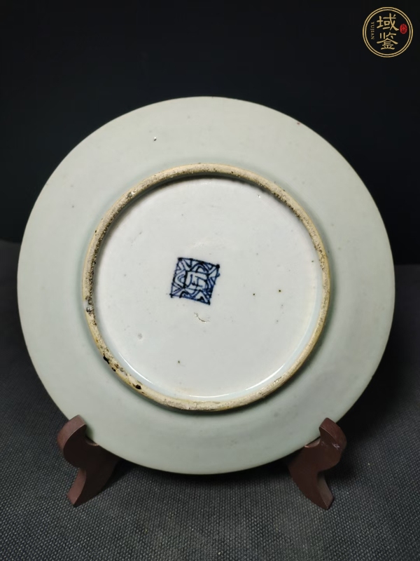 古玩陶瓷花鳥蝶紋廣彩盤真品鑒賞圖