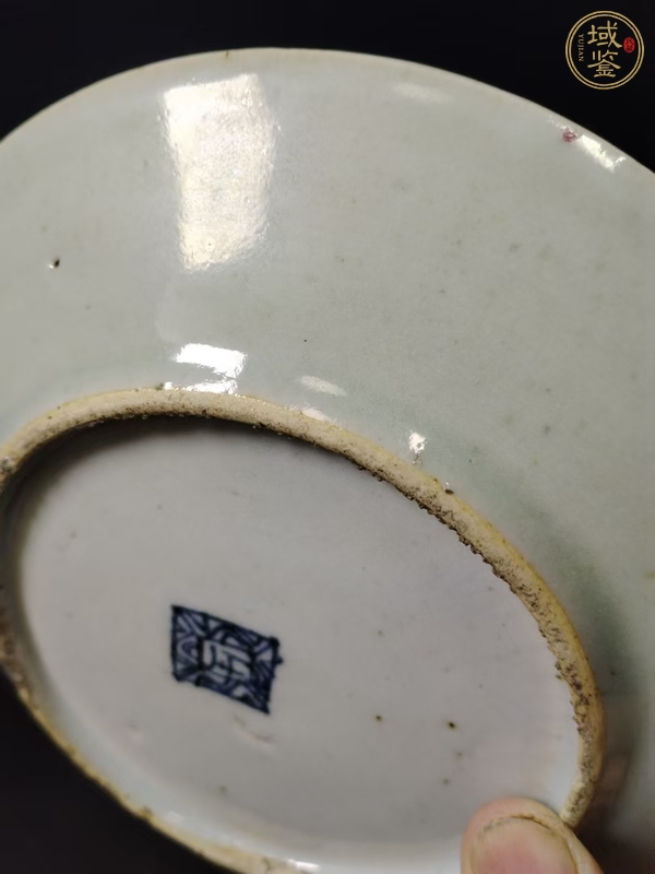 古玩陶瓷花鳥蝶紋廣彩盤真品鑒賞圖