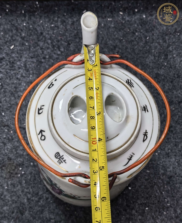 古玩陶瓷仕女紋提梁壺真品鑒賞圖