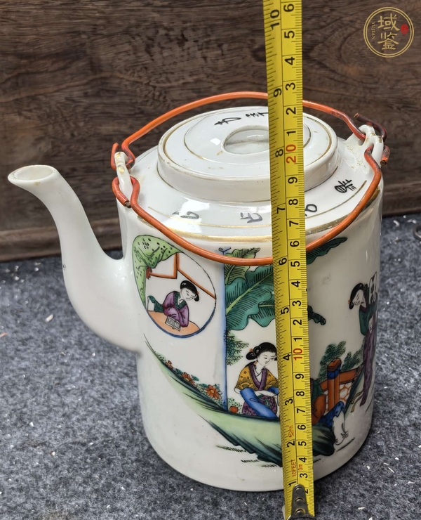 古玩陶瓷仕女紋提梁壺真品鑒賞圖