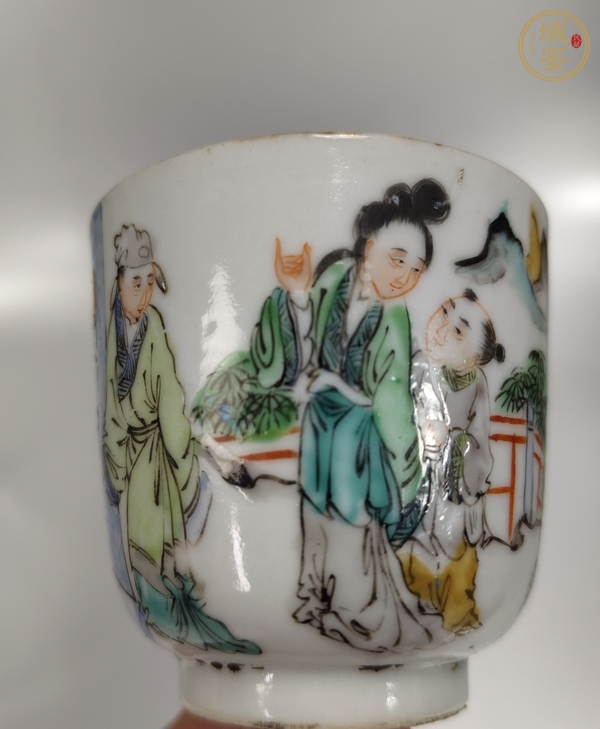 古玩陶瓷咸豐五彩人物紋杯真品鑒賞圖