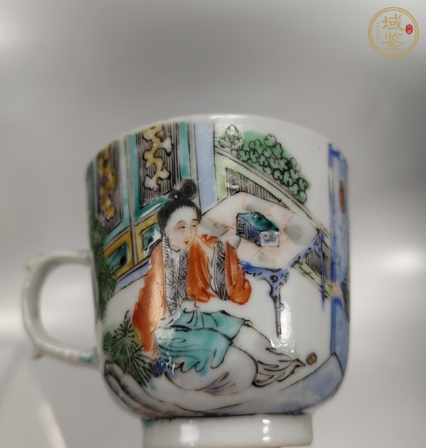 古玩陶瓷咸豐五彩人物紋杯真品鑒賞圖