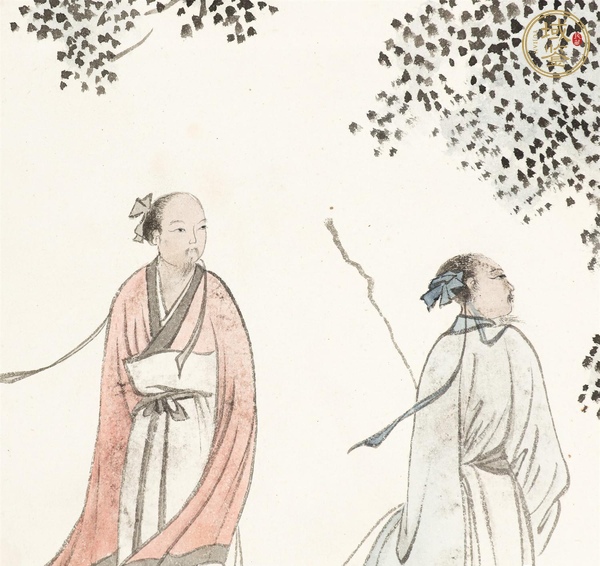 古玩字畫溥儒.款山水人物立軸真品鑒賞圖
