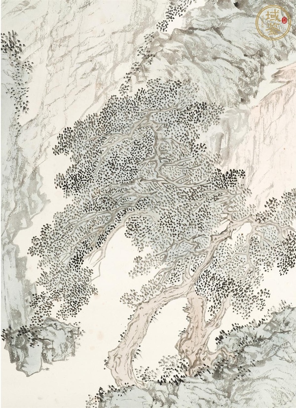 古玩字畫溥儒.款山水人物立軸真品鑒賞圖