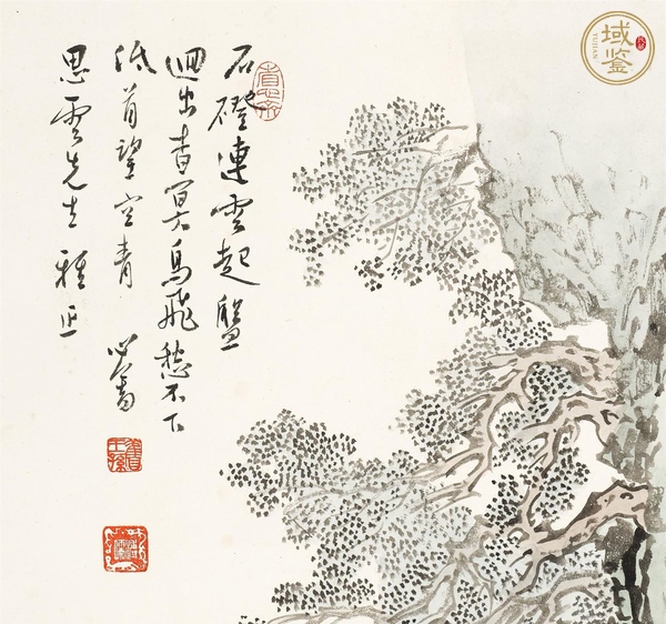古玩字畫溥儒.款山水人物立軸真品鑒賞圖