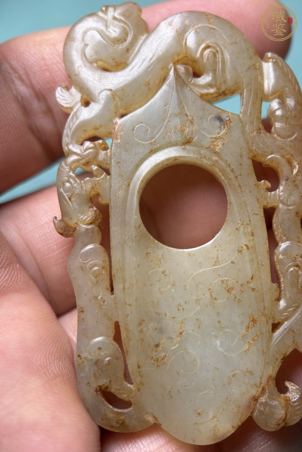 古玩玉器龍鳳紋玉韘真品鑒賞圖