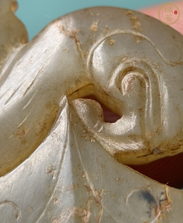 古玩玉器龍鳳紋玉韘真品鑒賞圖