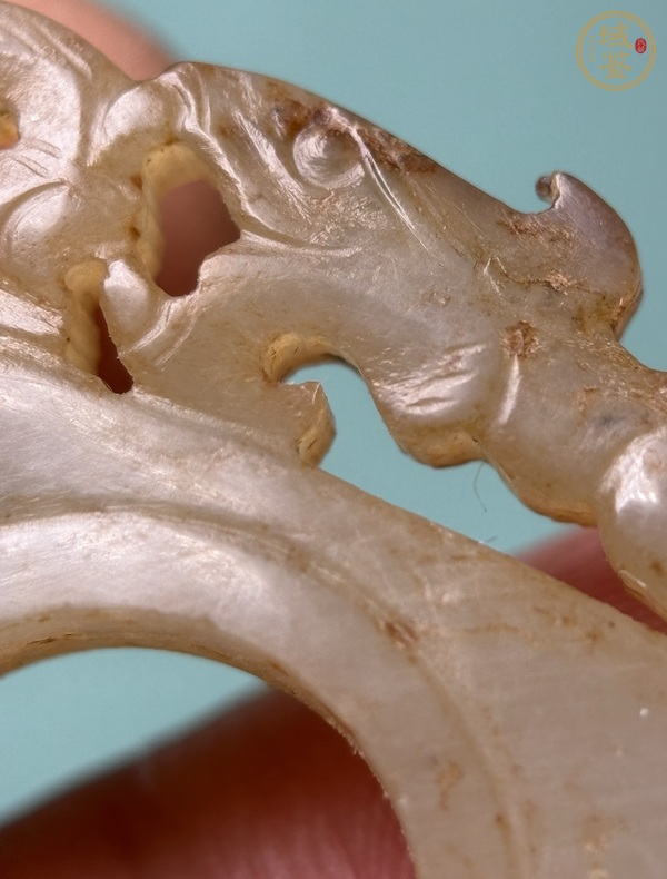 古玩玉器龍鳳紋玉韘真品鑒賞圖