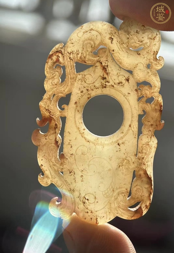 古玩玉器龍鳳紋玉韘真品鑒賞圖
