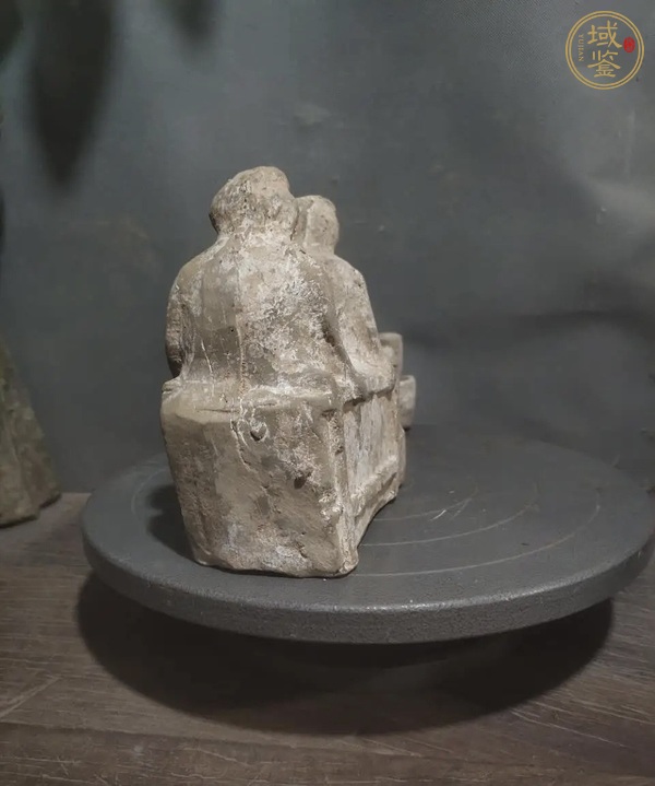 古玩陶瓷雙人舂米陶傭真品鑒賞圖