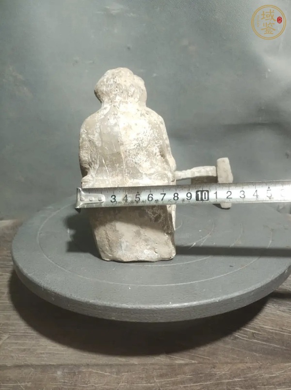 古玩陶瓷雙人舂米陶傭真品鑒賞圖