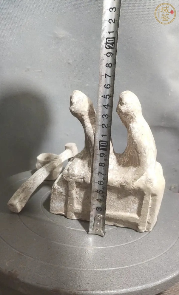 古玩陶瓷雙人舂米陶傭真品鑒賞圖