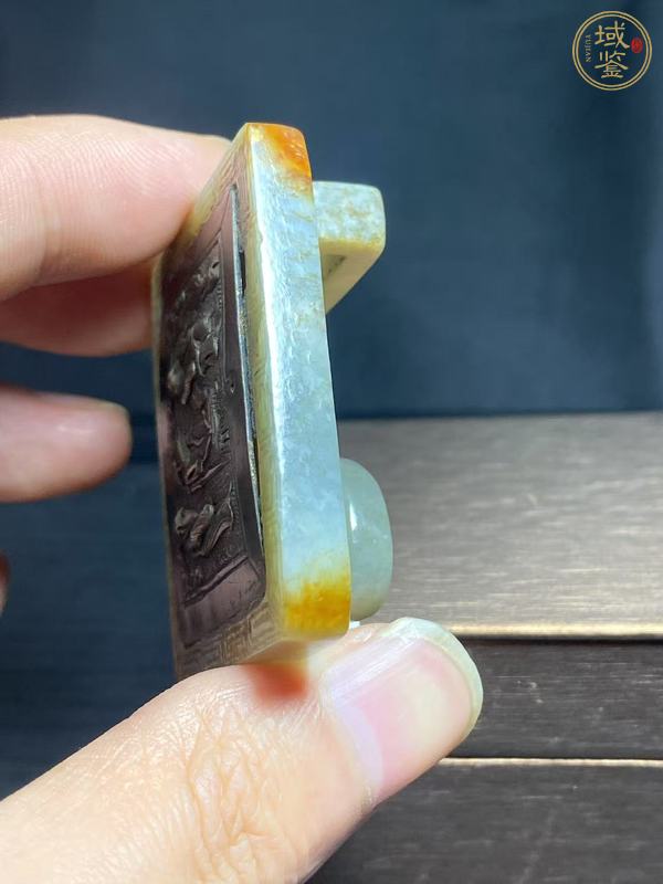 古玩玉器和田玉鑲嵌老銀帶扣真品鑒賞圖