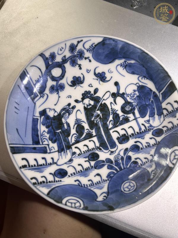 古玩陶瓷青花三星人物故事盤真品鑒賞圖