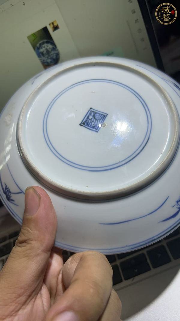 古玩陶瓷青花三星人物故事盤真品鑒賞圖