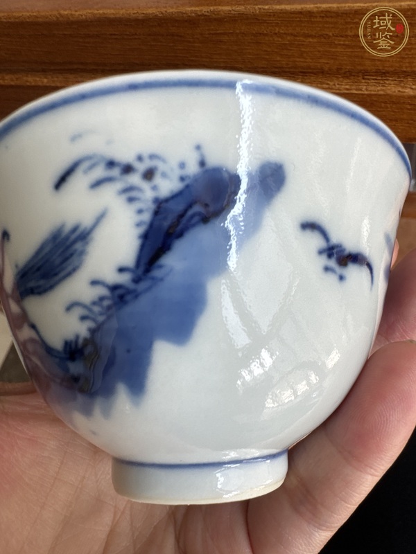 古玩陶瓷青花狩獵圖茶杯真品鑒賞圖