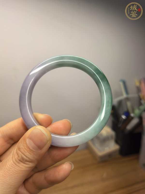 古玩翡翠春帶彩手鐲真品鑒賞圖