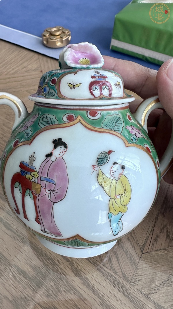 古玩陶瓷人物紋蓋罐真品鑒賞圖