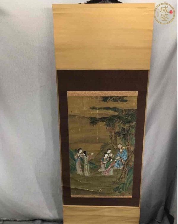 古玩佚名人物立釉真品鑒賞圖
