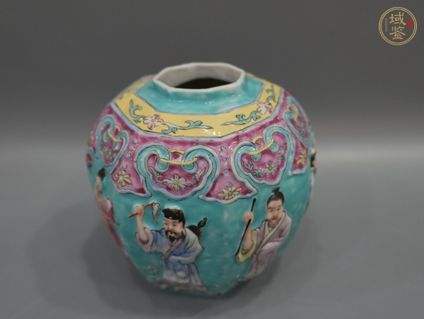 古玩陶瓷粉彩八仙罐真品鑒賞圖